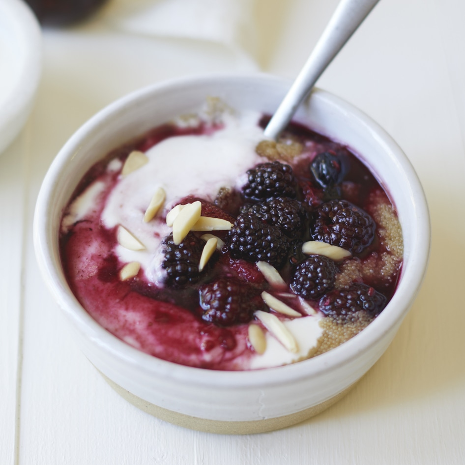 Vegan Berry and Almond Amaranth Porridge