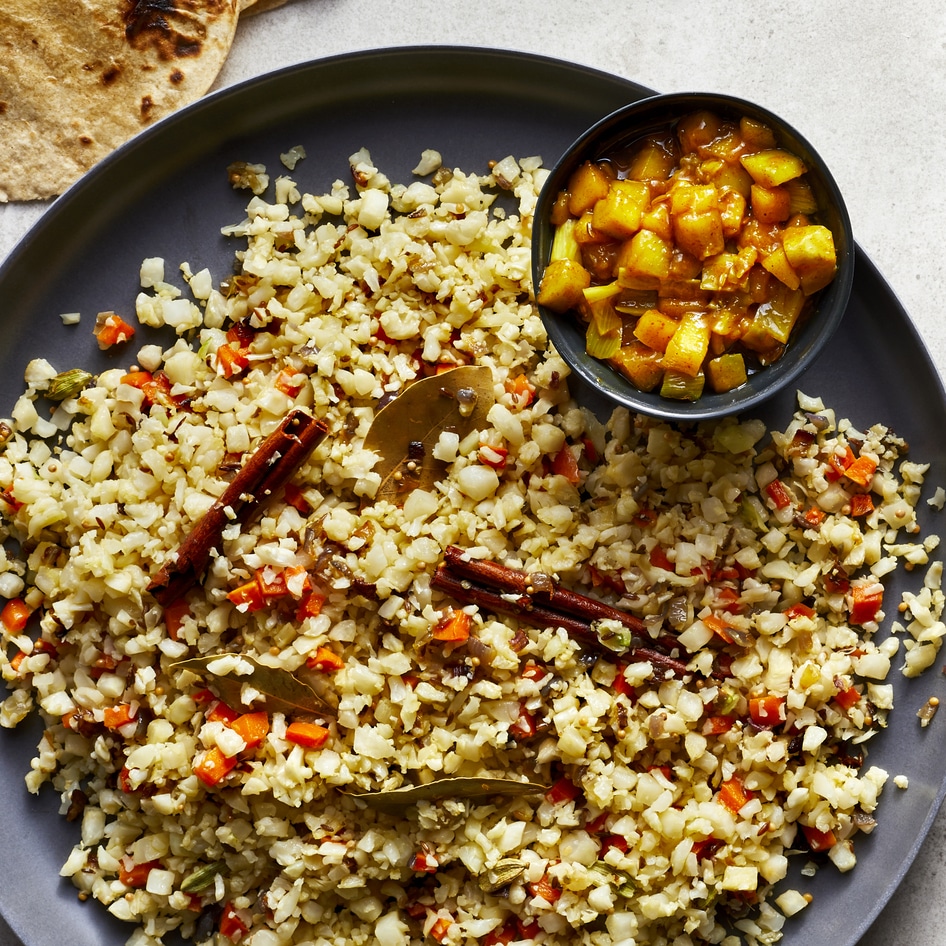 Cauliflower Rice Biryani With Mango Chutney