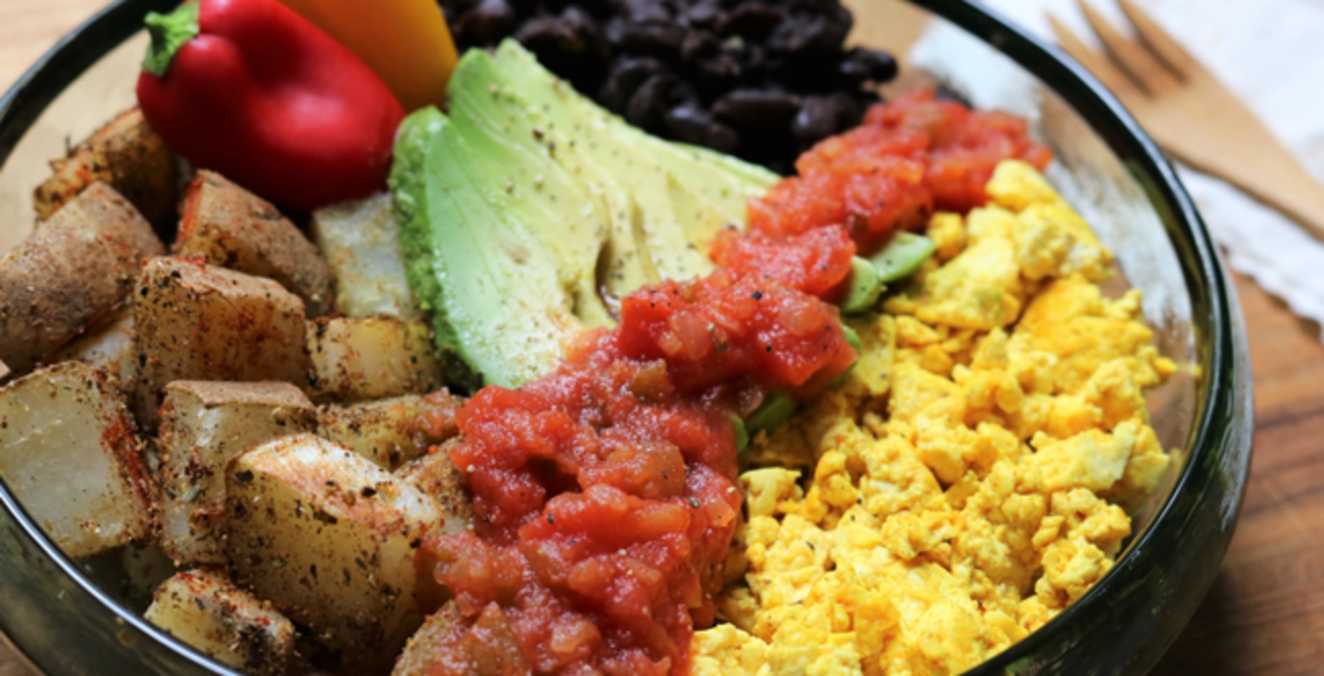 Vegan Tofu Huevos Rancheros With Seasoned Potatoes