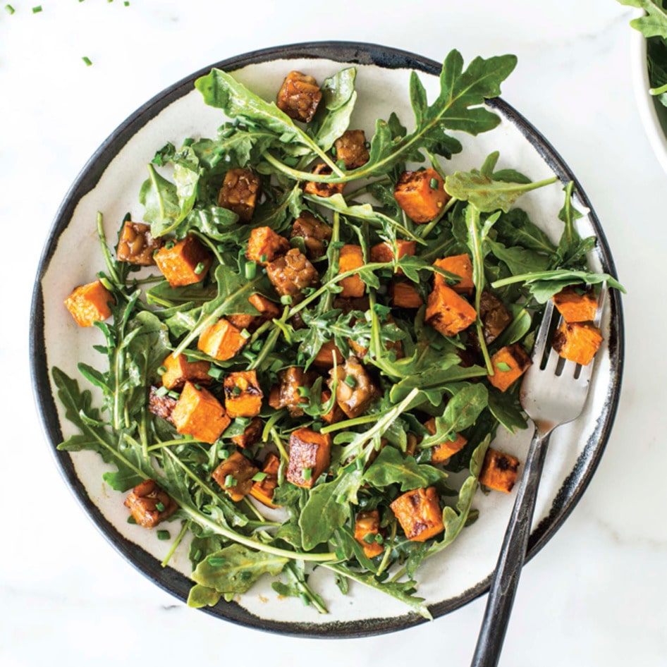 Sweet Potato Salad With Tempeh and Maple-Mustard Dressing