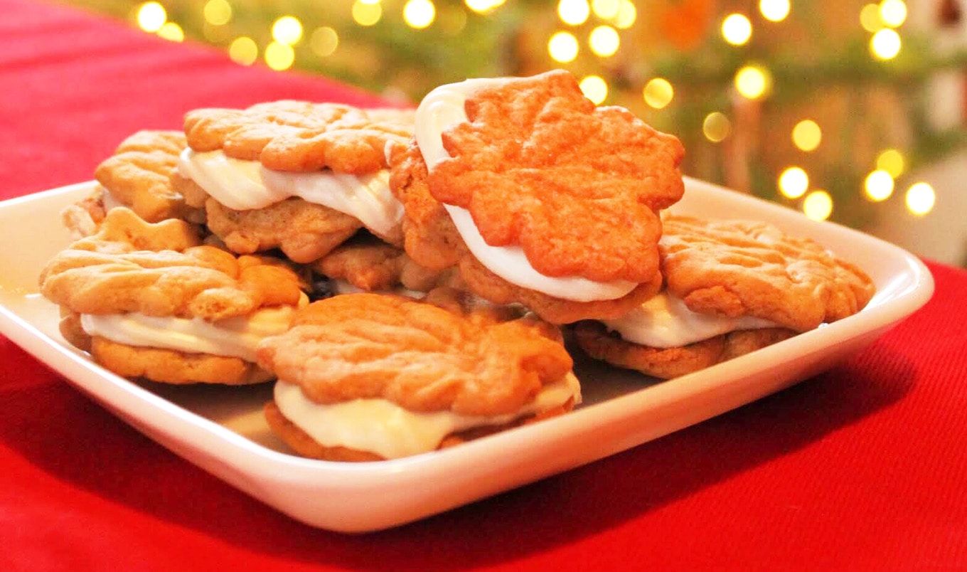 Vegan Maple Sandwich Cookies With Maple Cream Cheese Filling