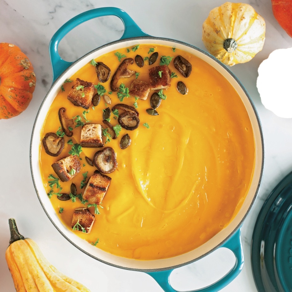 Easy, Creamy Pumpkin Soup With White Beans