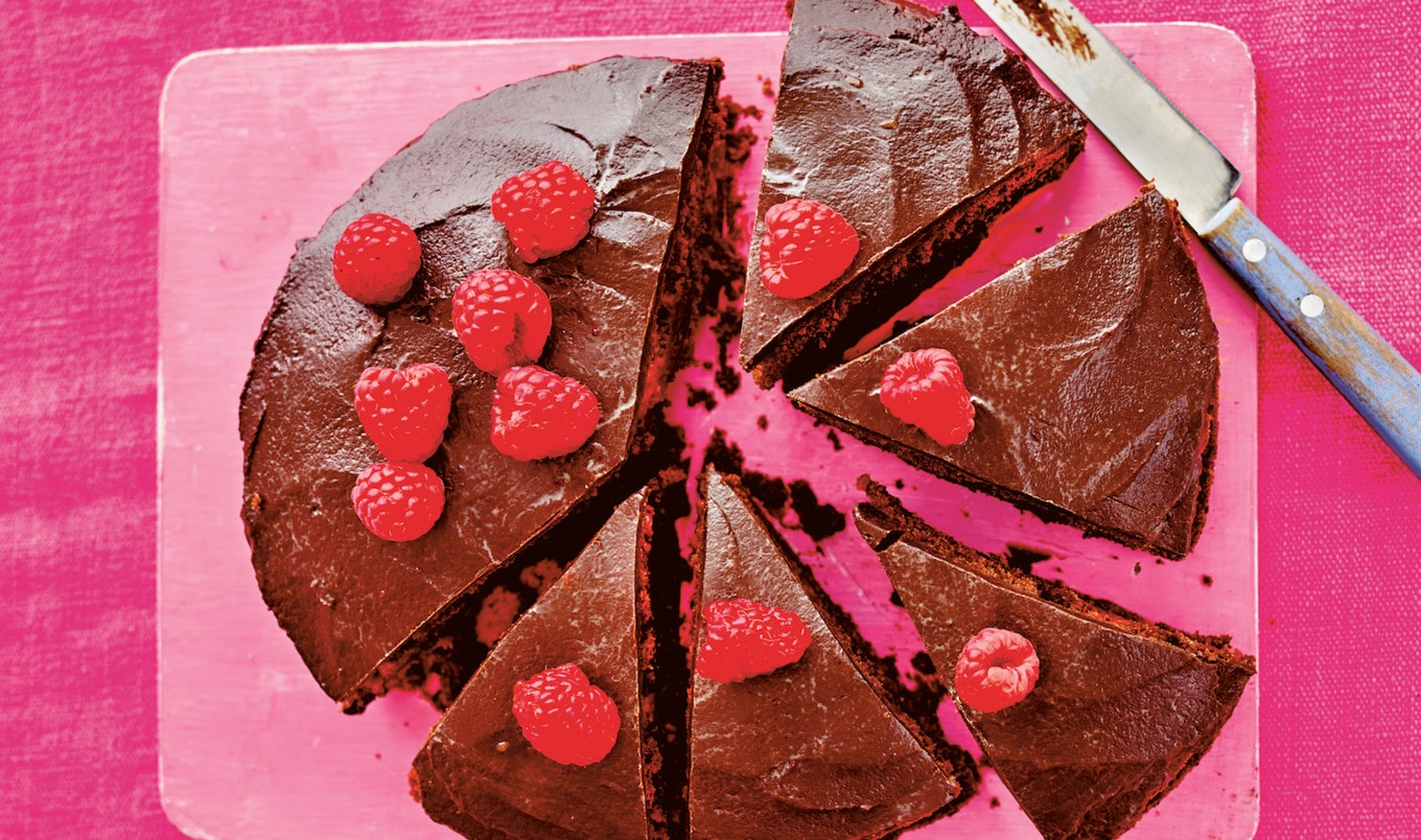 Decadent Double-Chocolate Vegan 'Love' Cake With Raspberry Filling