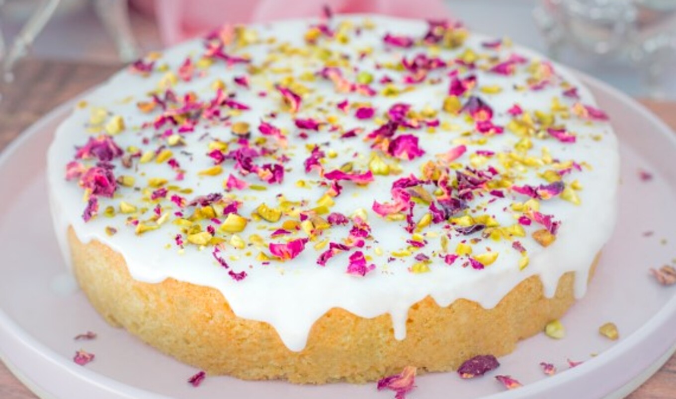 Vegan Persian Pistachio-Rose Love Cake