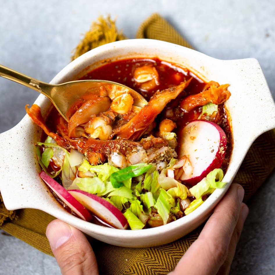 Plant-Based Mexican Pozole With Oyster Mushrooms