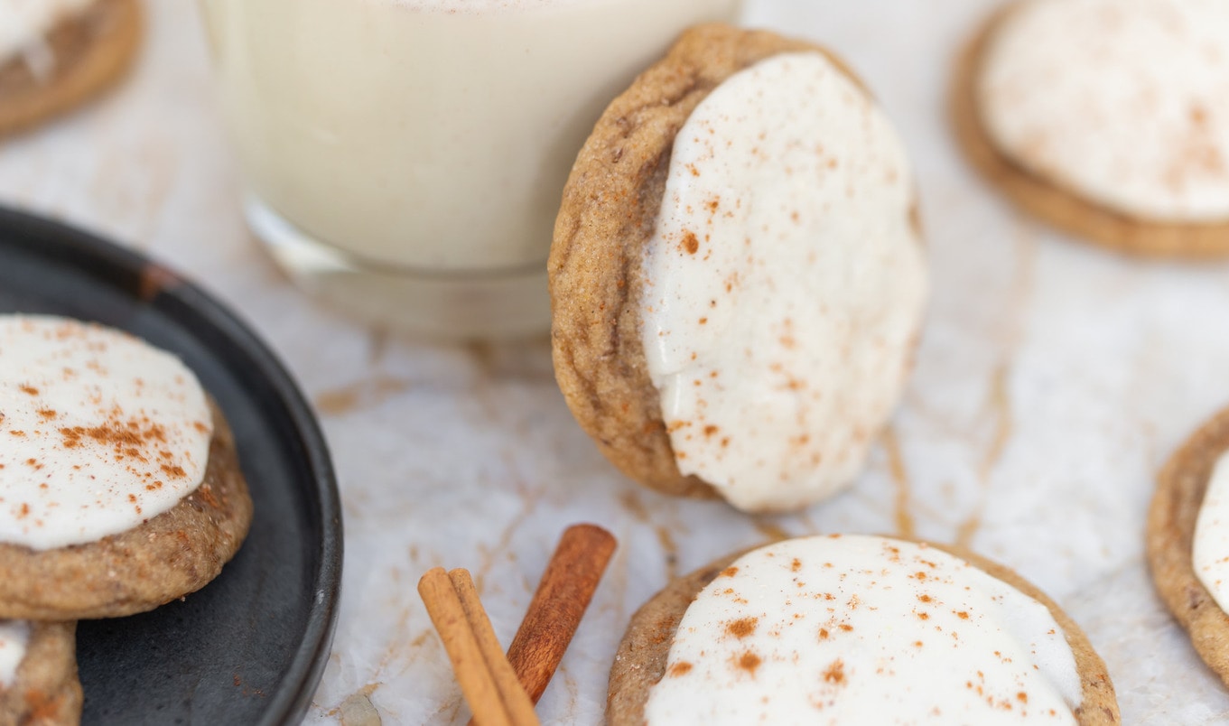 Vegan Chai-Spiced Sugar Cookies With Spiked Eggnog Frosting