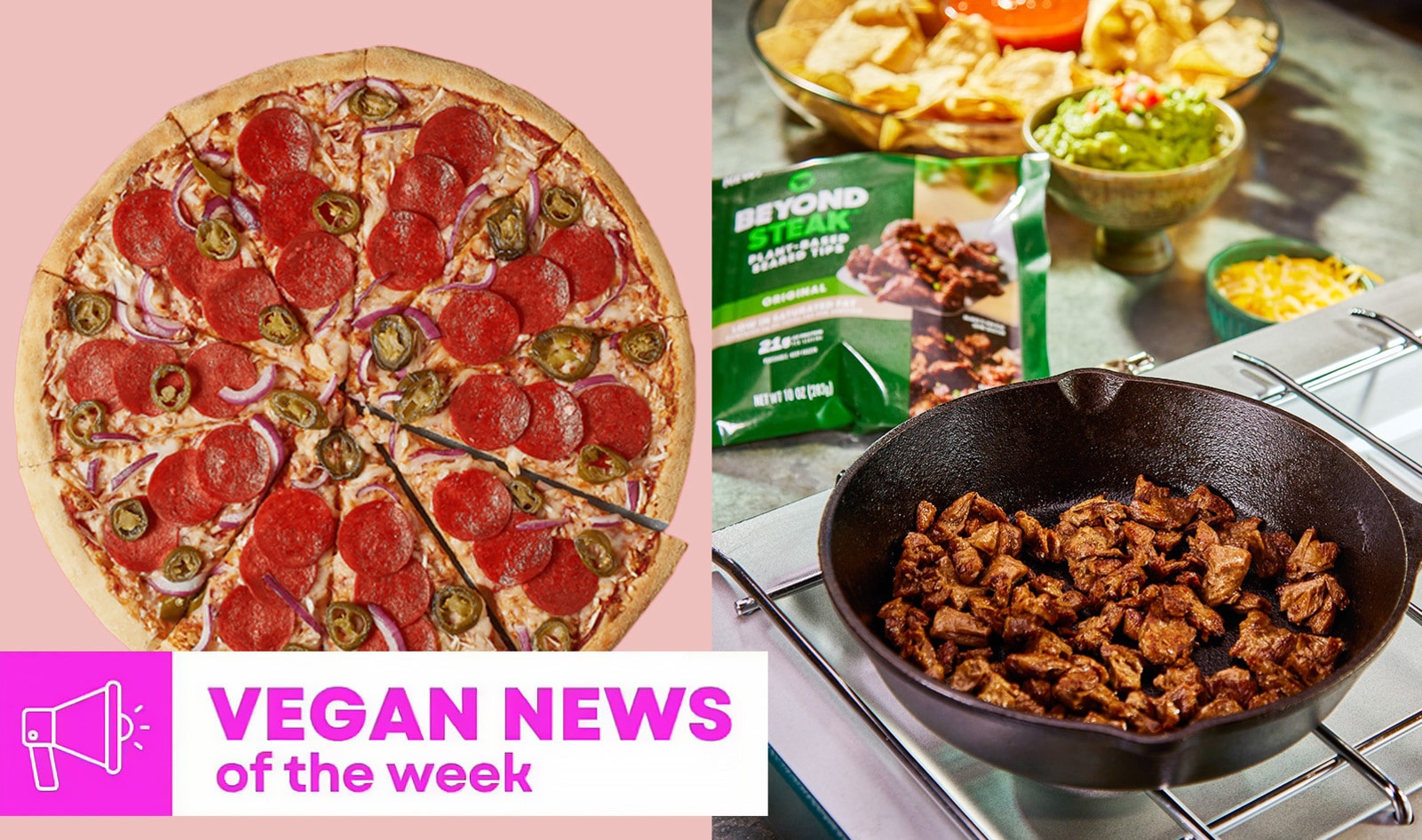 Domino's Spicy Pizza, Beyond Steak at Costco, and More Vegan Food News of the Week