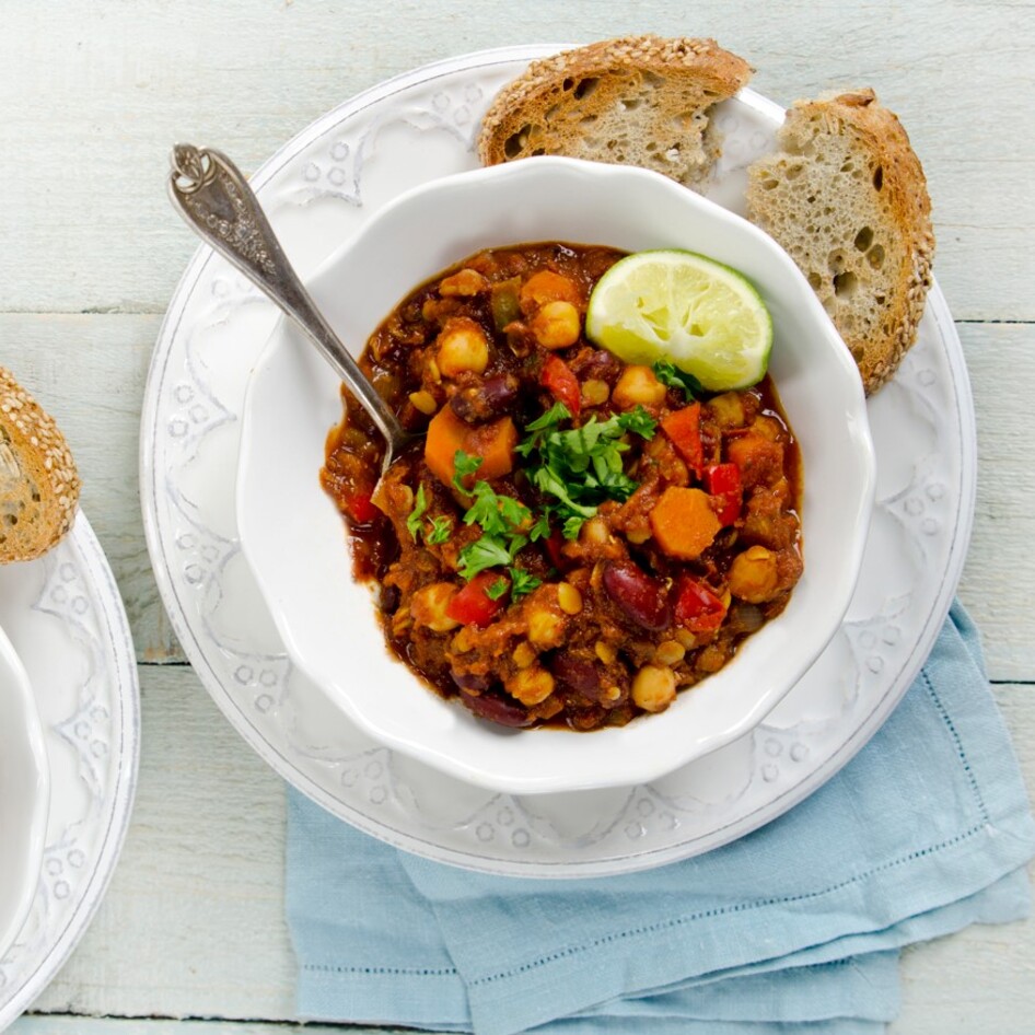Easy, Smoky Bean and Lentil Chili