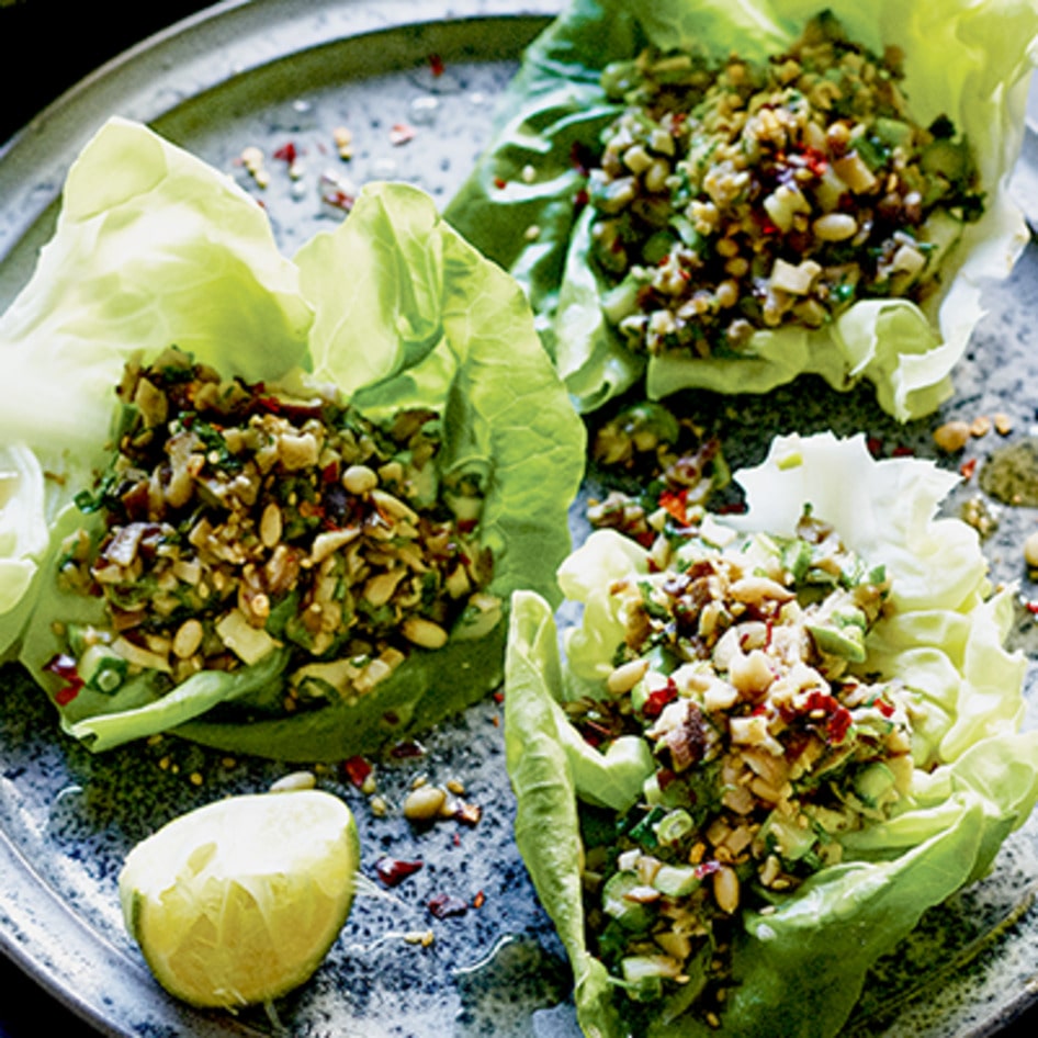 Shiitake Mushroom Lettuce Cups With Ginger-Lime Dressing