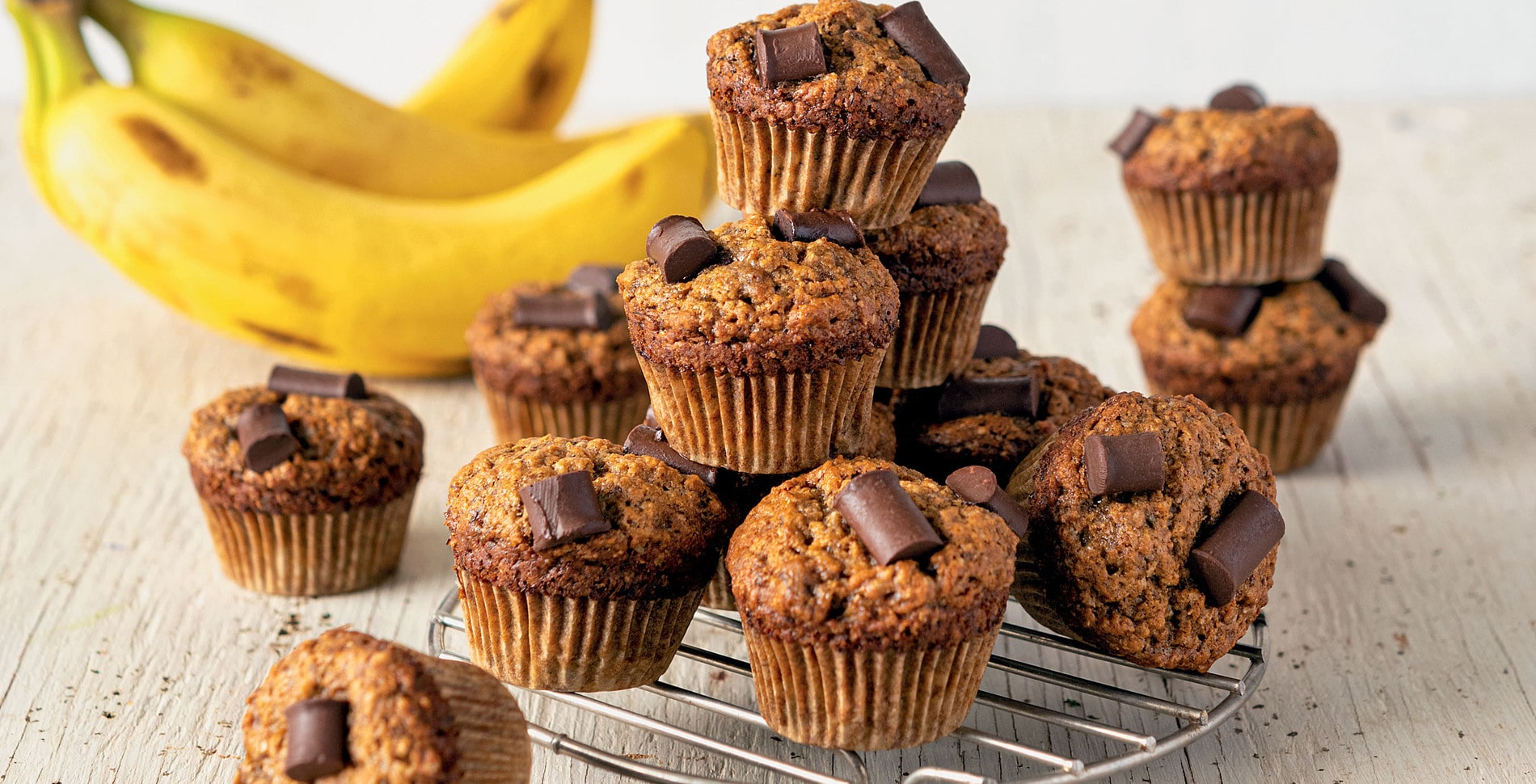 Mini Vegan Banana Chocolate Chip Muffins