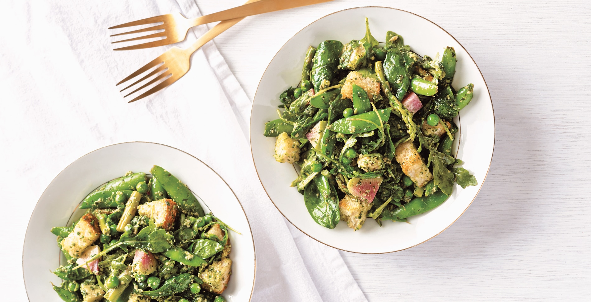 Spring Vegetable Panzanella Salad