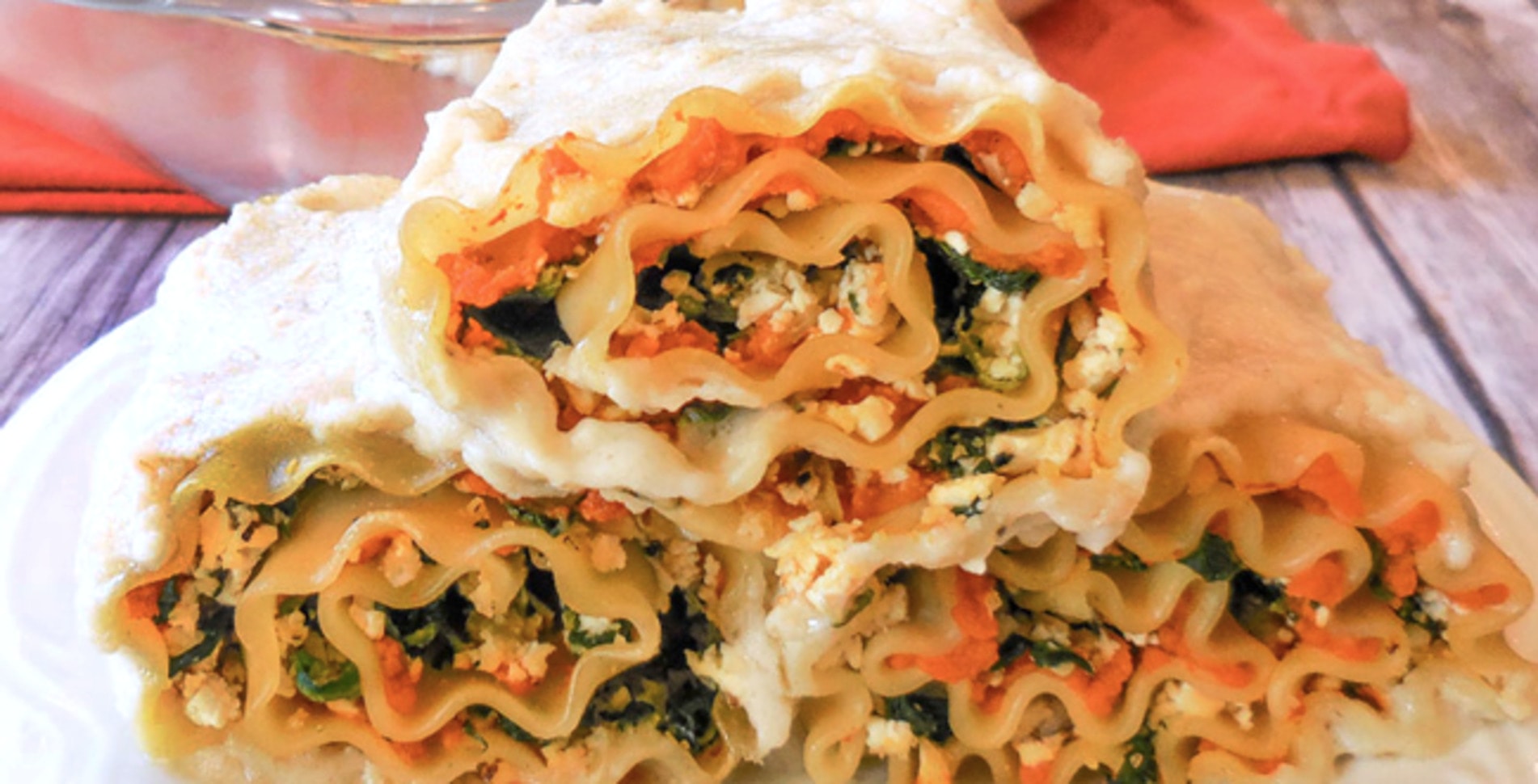 Pumpkin Ricotta Lasagna Rollups With Homemade Béchamel