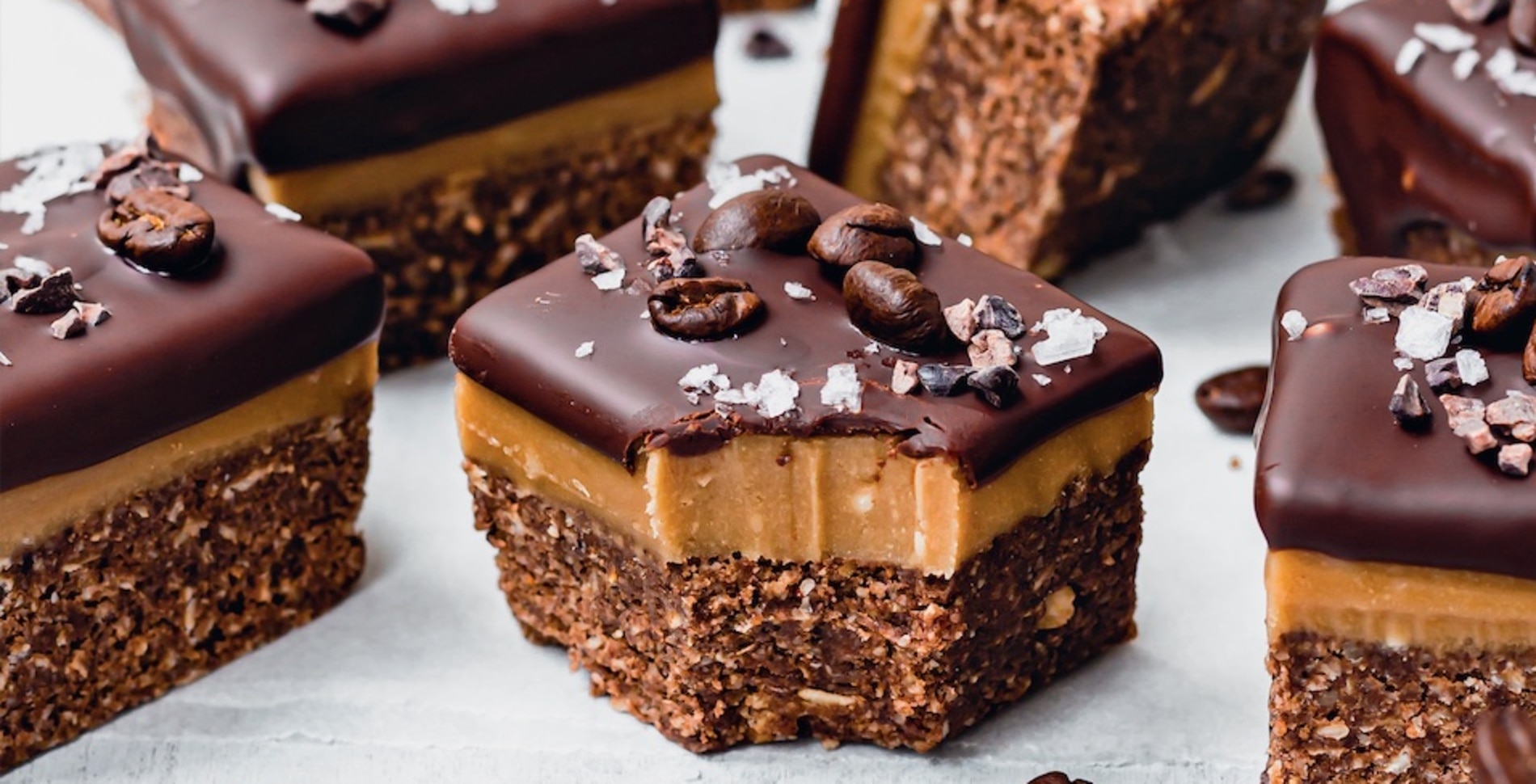 No-Bake Vegan Chocolate Espresso Caramel Bars