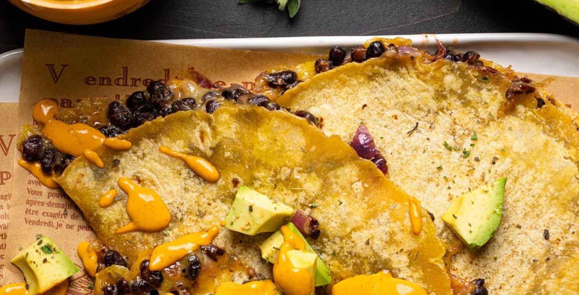 Baked Black Bean Tacos With Lime-Chipotle Sauce