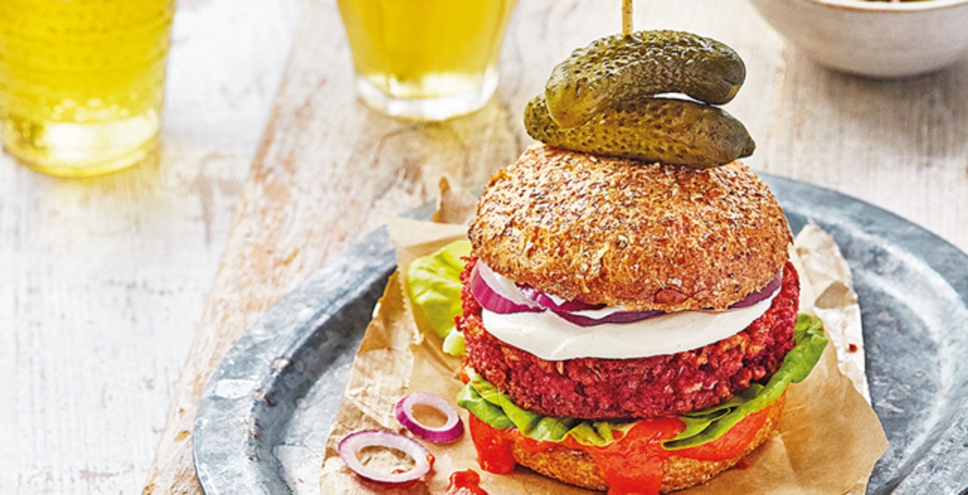 Charred Mediterranean Falafel Burger